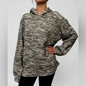 Vince Monochrome Textured knit Hoodie